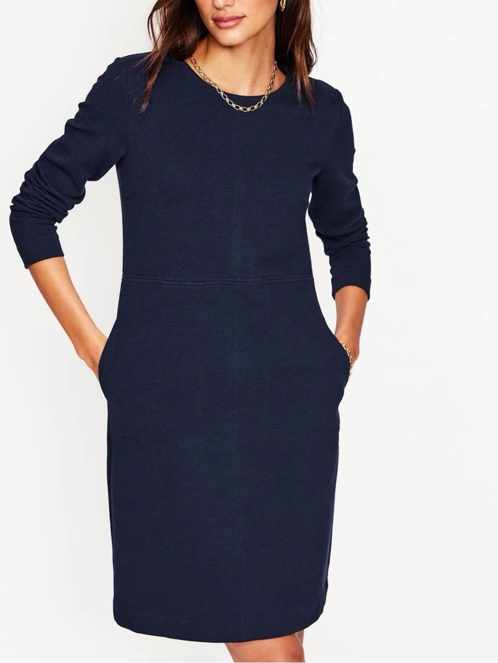 Boden Cornelia Ottoman Dress Navy Size 12 NWT IN PACKAGE